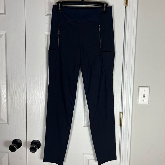 Athleta Womens Black Stellar Crop Pants Zipper Pockets Size 4 - Picture 1 of 4
